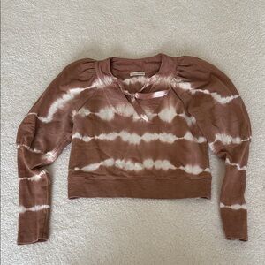 Ulla Johnson Brown and Cream Tie-Dye Sweatshirt